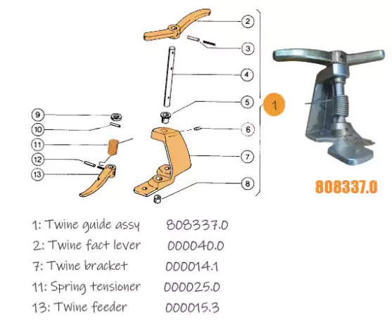 808337/ 000046 Claas Baler used Twine Guide Assy for Markant Constant Dominant Trabant
