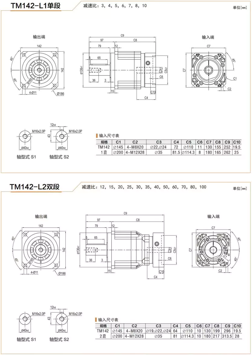 TM142 Series High Precision Planetary Gearbox Helical Gear Reducer