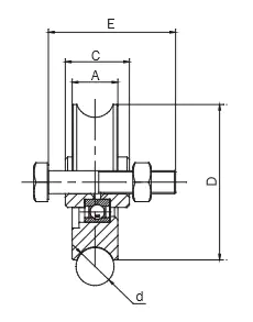 Sliding Iron Gate Roller With Bolt