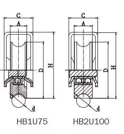 Sliding Iron Gate Roller With Exterior Bracket