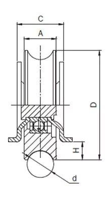 Sliding Iron Gate Roller With Double Plates