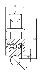 Sliding Gate Wheel With Interior Bracket