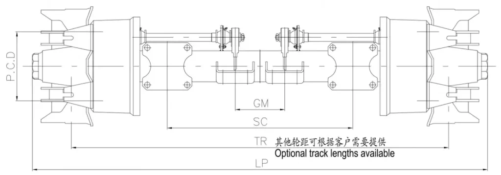 Spoke axle for Heavy Duty Trailer