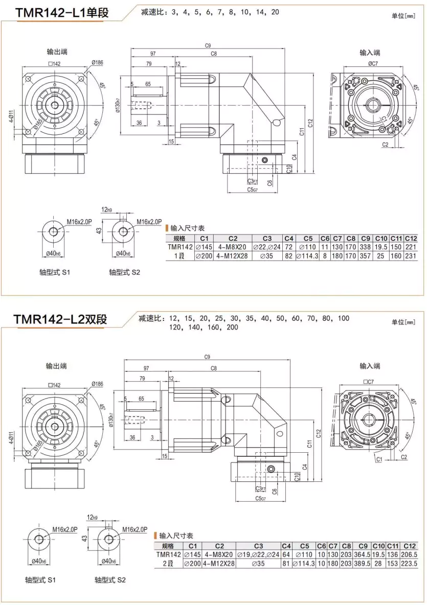 TMR142 Series High Precision Planetary Gearbox Helical Gear Reducer