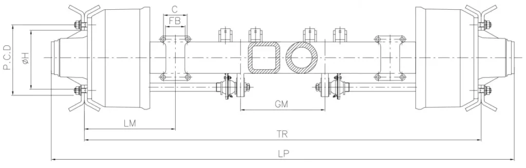 American type axle for Heavy Duty Trailer