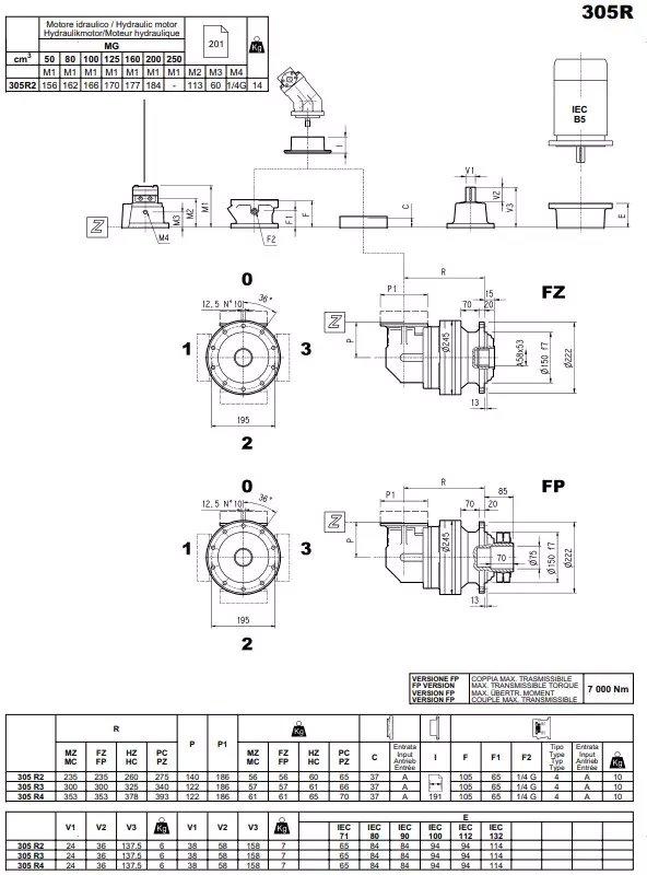 Replacement of Bonfiglioli 305R Series Planetary Gearbox Reducer Replacement 305R2 305R3 305R4