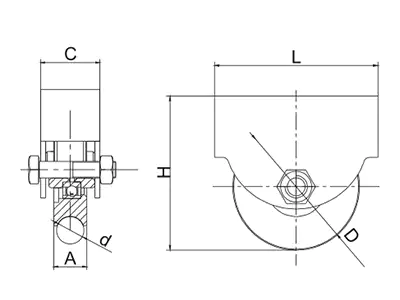 Sliding Gate Wheel With Exterior Bracket(Single Bearing,U groove)