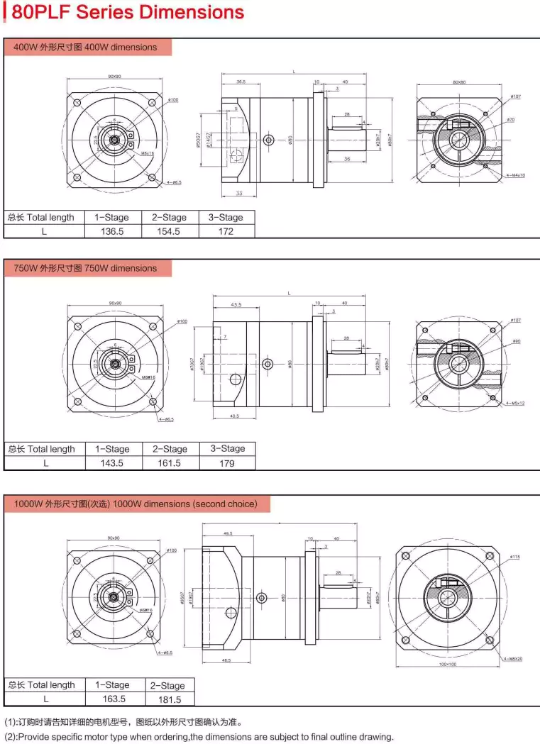 80PLF Series High Precision Planetary Gearbox