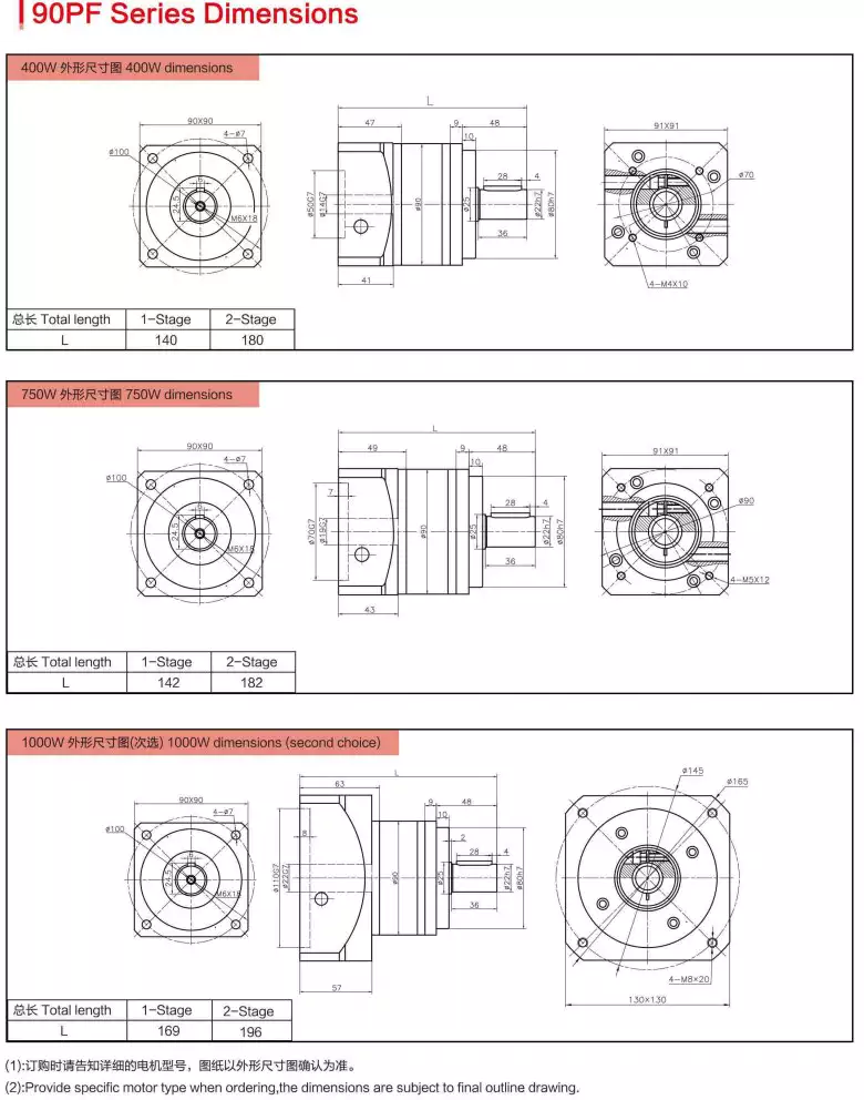 90PF Series High Torque Precision Planetary Gearbox