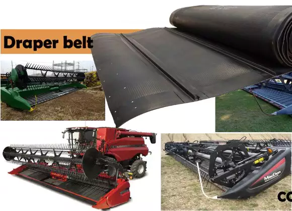 AH147909 22" x 66.53" 60 Teeth Draper Belt Set for harvester