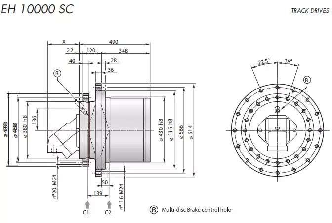 Replacement Dinamic Oil EH 10000 SC Track Drive Planetary Gearbox Reducer