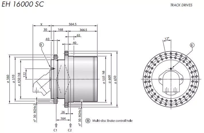 Replacement Dinamic Oil EH 16000 SC Track Drive Planetary Gearbox Reducer