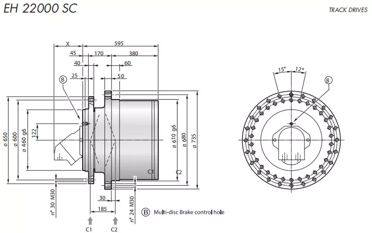 Replacement Dinamic Oil EH 22000 SC Track Drive Planetary Gearbox Reducer