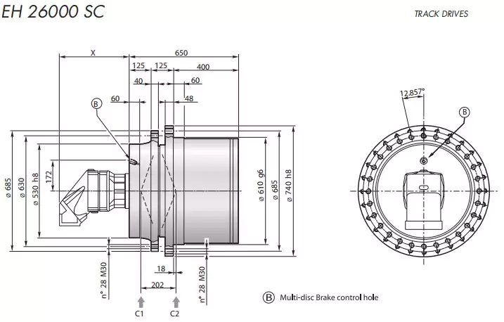 Replacement Dinamic Oil EH 26000 SC Track Drive Planetary Gearbox Reducer