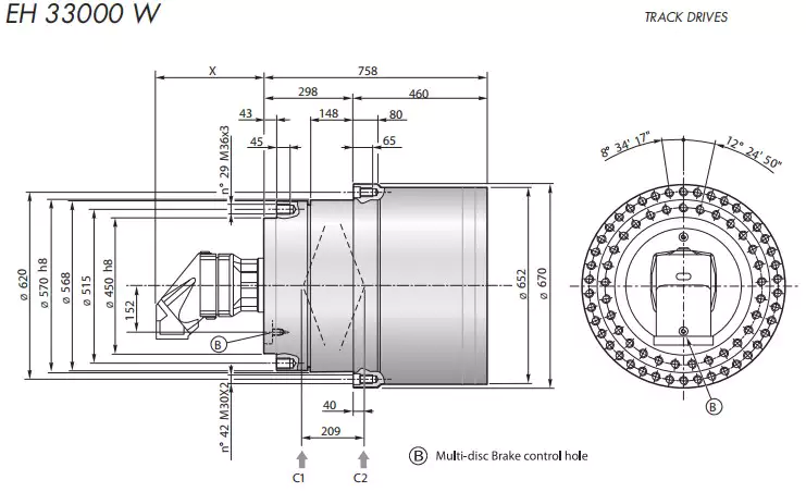 Replacement Dinamic Oil EH 33000 W Track Drive Planetary Gearbox Reducer