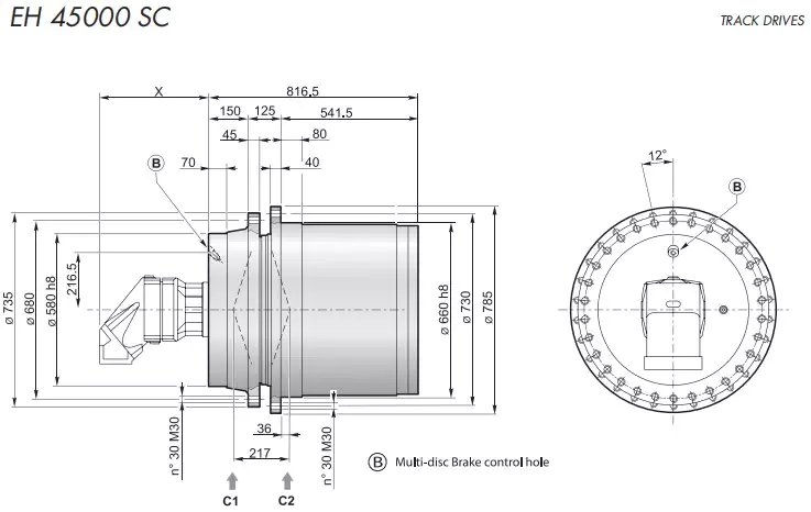 Replacement Dinamic Oil EH 45000 SC Track Drive Planetary Gearbox Reducer