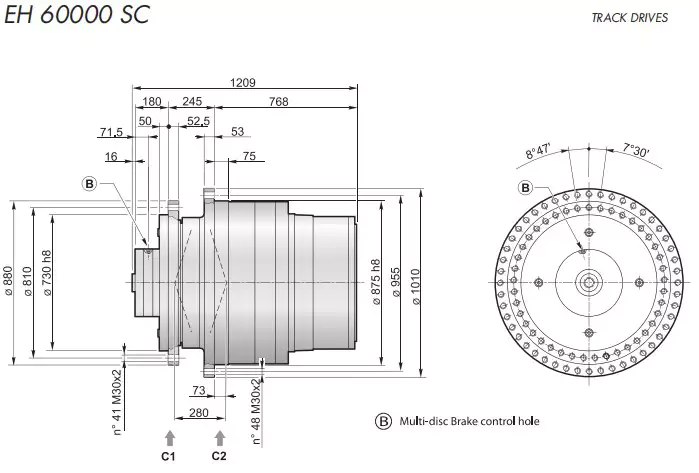 Replacement Dinamic Oil EH 60000 SC Track Drive Planetary Gearbox Reducer