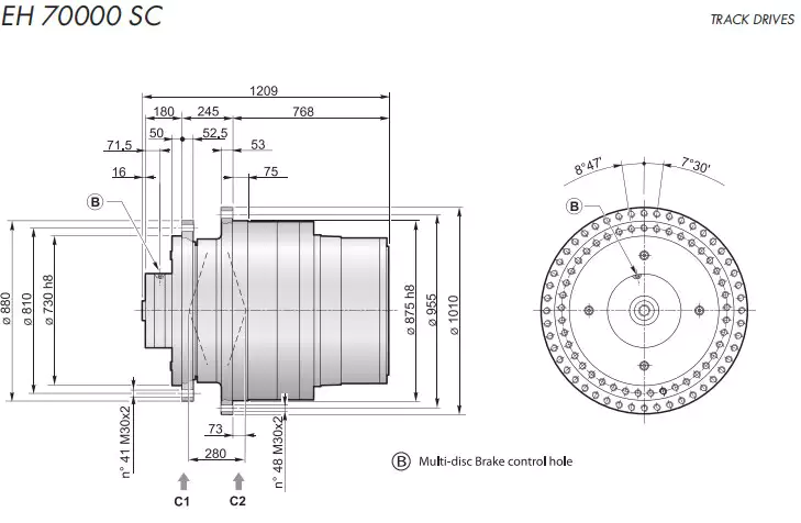 Replacement Dinamic Oil EH 70000 SC Track Drive Planetary Gearbox Reducer