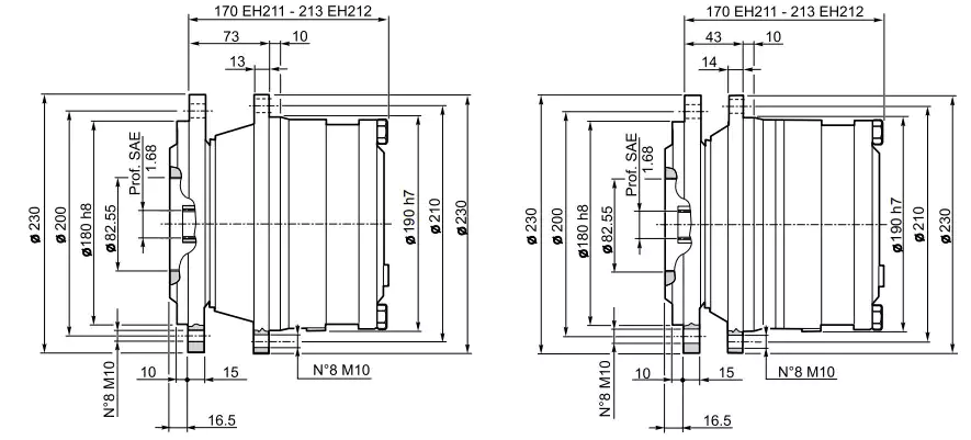 Replacement Dinamic Oil EH210 Wheel Drive Planetary Gearbox Reducer