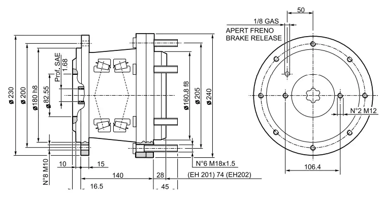 Replacement Dinamic Oil EH210PD Wheel Drive Planetary Gearbox Reducer