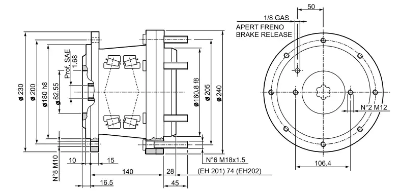 Replacement Dinamic Oil EH240PD Wheel Drive Planetary Gearbox Reducer