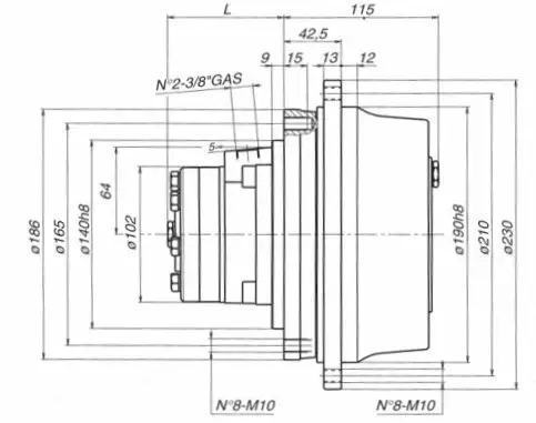 Replacement Dinamic Oil GR200 Wheel Drive Planetary Gearbox Reducer