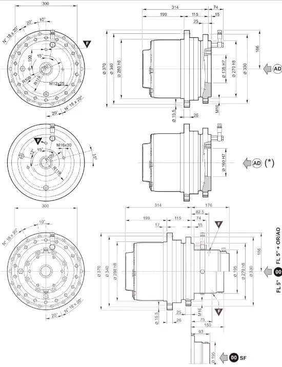 PWD3150 Winch Drive Planetary Gearbox Replace Replacement of Brevini Riduttori