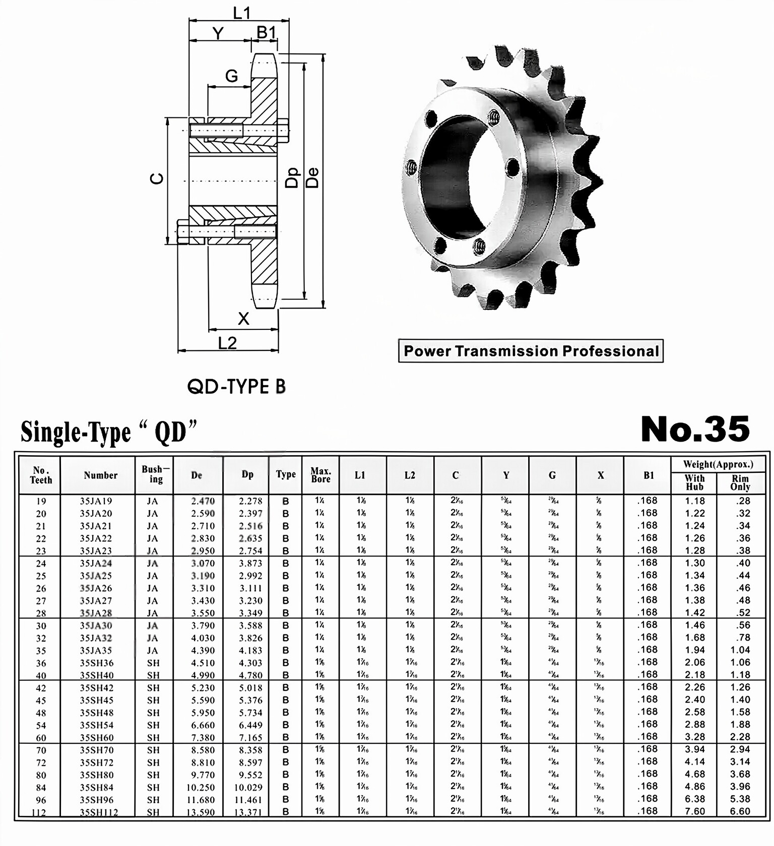 QD Sprocket No.35 Single Type