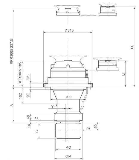 RPR065DC Slewing Drive Planetary Gearbox Replace Replacement of Brevini Riduttori