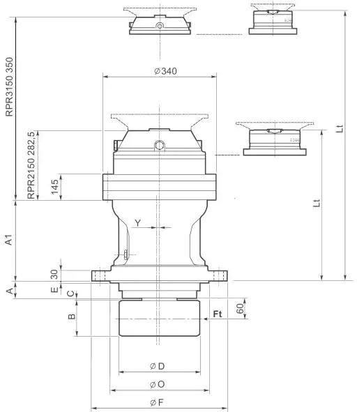 RPR150FA Slewing Drive Planetary Gearbox Replace Replacement of Brevini Riduttori