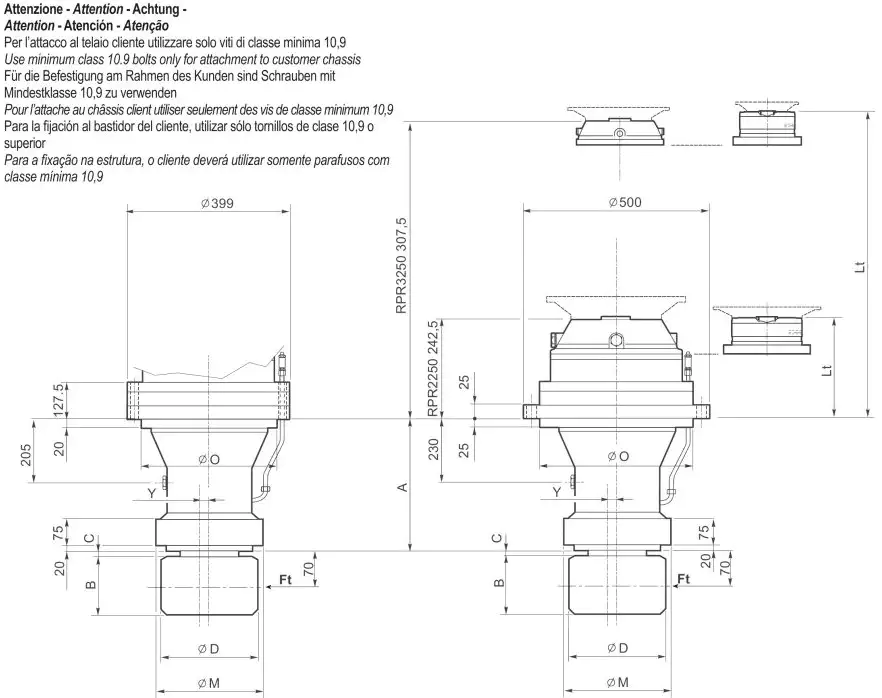 RPR250DC Slewing Drive Planetary Gearbox Replace Replacement of Brevini Riduttori