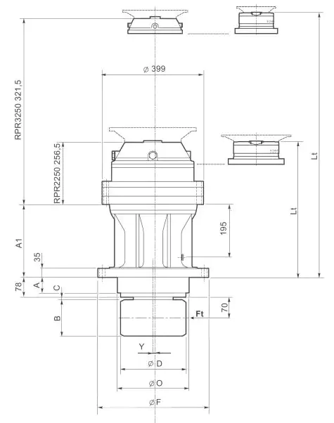 RPR250FA Slewing Drive Planetary Gearbox Replace Replacement of Brevini Riduttori