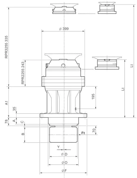 RPR255FA Slewing Drive Planetary Gearbox Replace Replacement of Brevini Riduttori