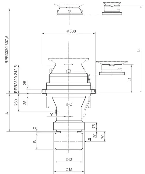 RPR320DC Slewing Drive Planetary Gearbox Replace Replacement of Brevini Riduttori