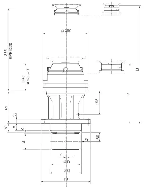 RPR320FA Slewing Drive Planetary Gearbox Replace Replacement of Brevini Riduttori