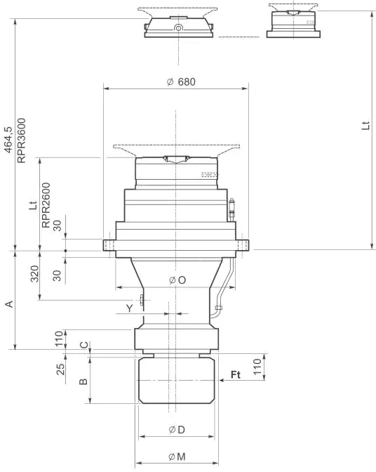 RPR600DC Slewing Drive Planetary Gearbox Replace Replacement of Brevini Riduttori