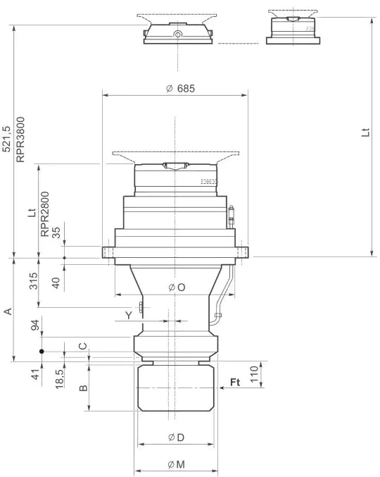 RPR800DC Slewing Drive Planetary Gearbox Replace Replacement of Brevini Riduttori