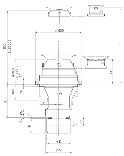 SLS300DC Slewing Drive Planetary Gearbox Replace Replacement of Brevini Riduttori