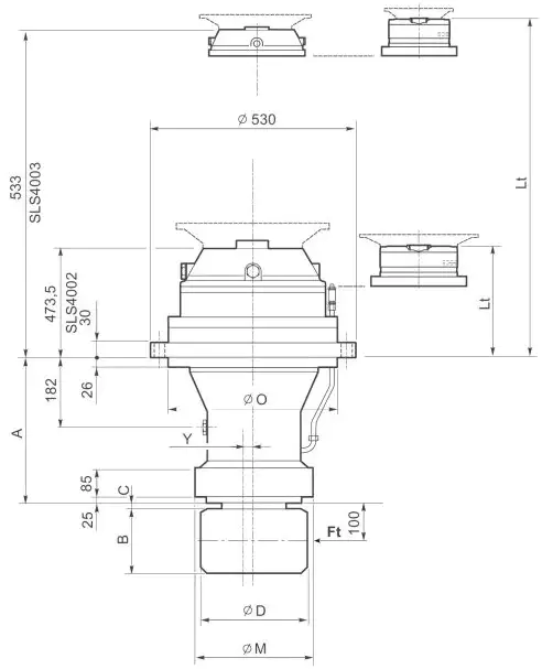 SLS400DC Slewing Drive Planetary Gearbox Replace Replacement of Brevini Riduttori