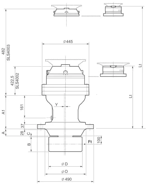 SLS400FA Slewing Drive Planetary Gearbox Replace Replacement of Brevini Riduttori