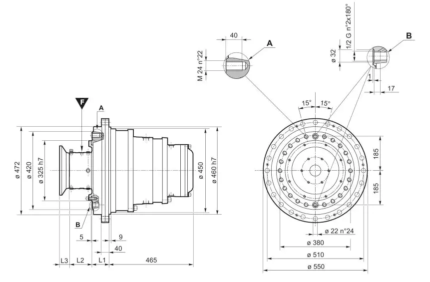 SLW3003 Winch Drive Planetary Gearbox Replace Replacement of Brevini Riduttori