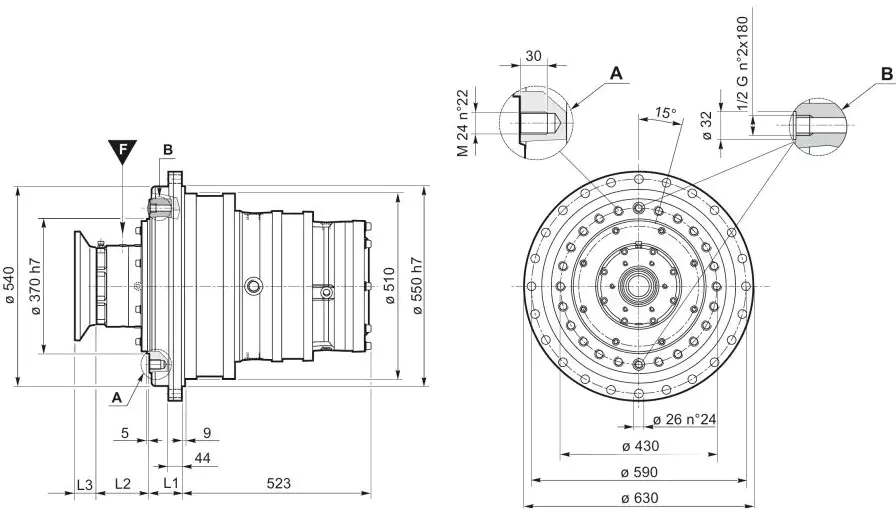 SLW6003 Winch Drive Planetary Gearbox Replace Replacement of Brevini Riduttori