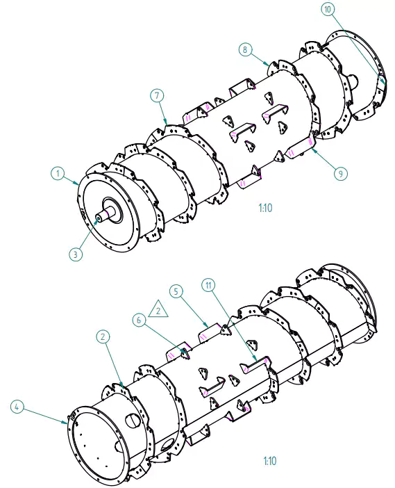 Roller Drum of Self Propelled TMR Mixer Feed Loading System