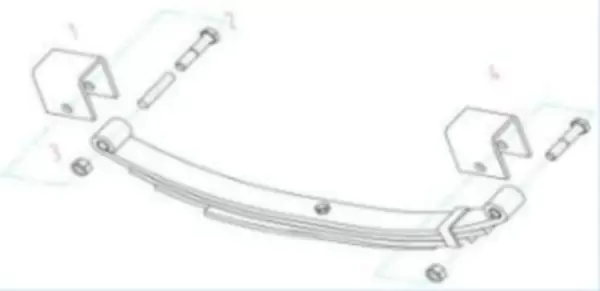 Trailer Suspension Kits - Front Back Spring Hangers/Shackle Link/UNF Shackle Bolts/Nylon Lock Nut
