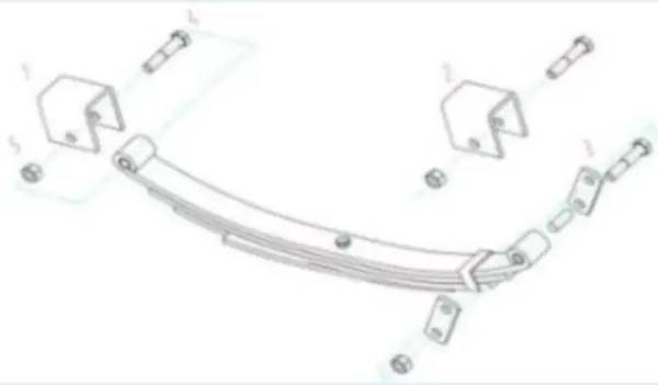 Trailer Suspension Kits - Front Back Spring Hangers/Shackle Link/UNF Shackle Bolts/Nylon Lock Nut