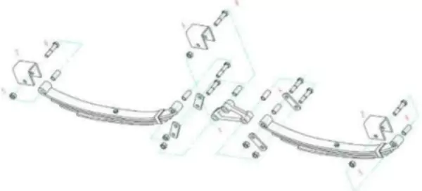 Trailer Suspension Kits - Front Back Spring Hangers/Shackle Link/UNF Shackle Bolts/Nylon Lock Nut