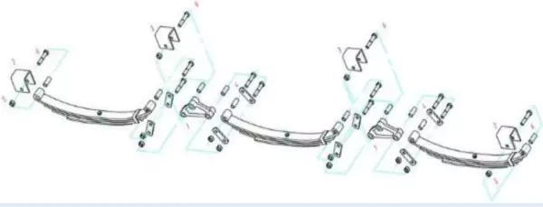 Trailer Suspension Kits - Front Back Spring Hangers/Shackle Link/UNF Shackle Bolts/Nylon Lock Nut