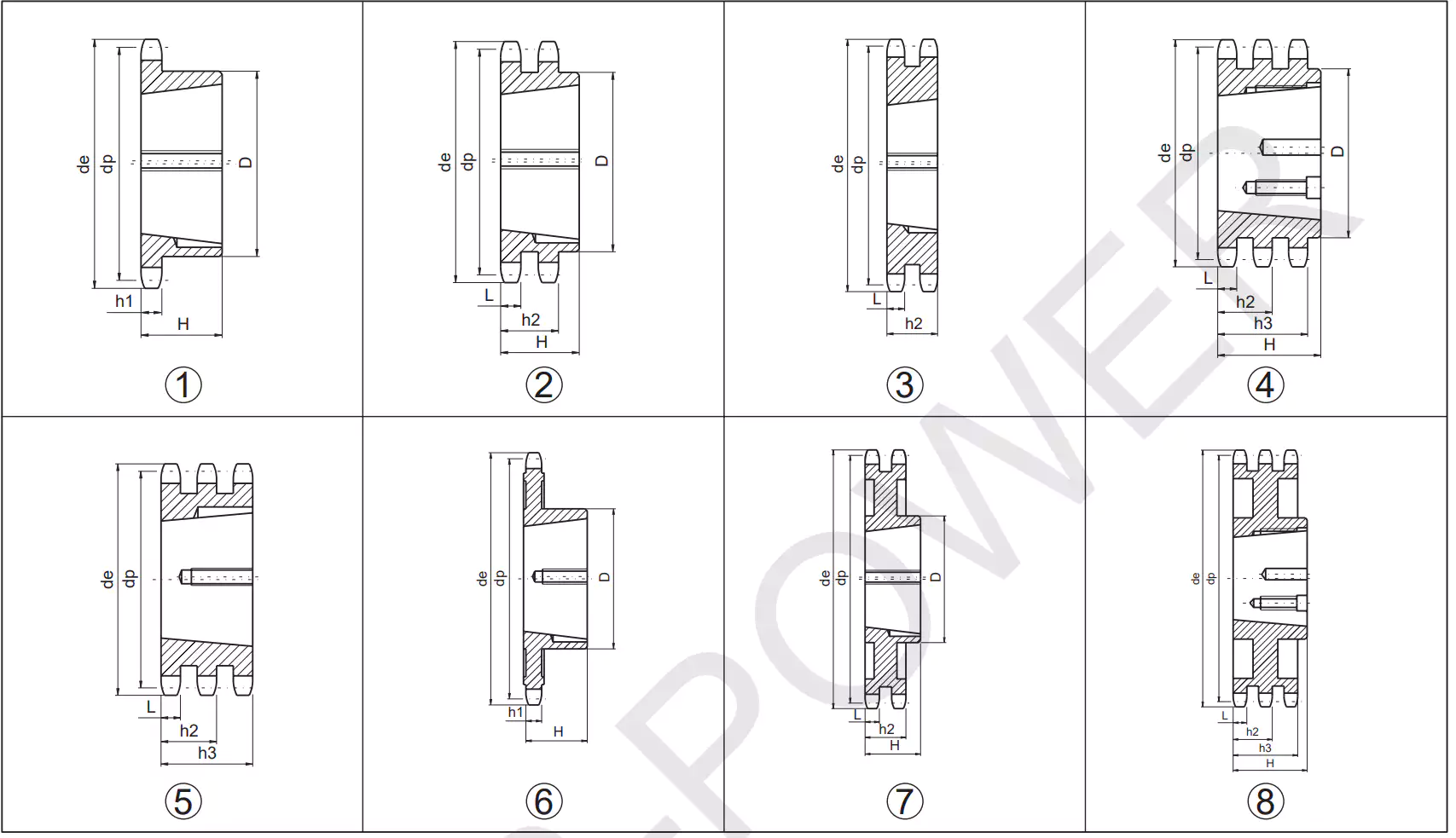 Taper Lock Sprocket 08B-1-2-3  European Standard