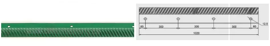 1020mm, 4 holes Different brand Agricultural Machine Combine Harvester Beater Bar Thresher Bar Rasp Bar