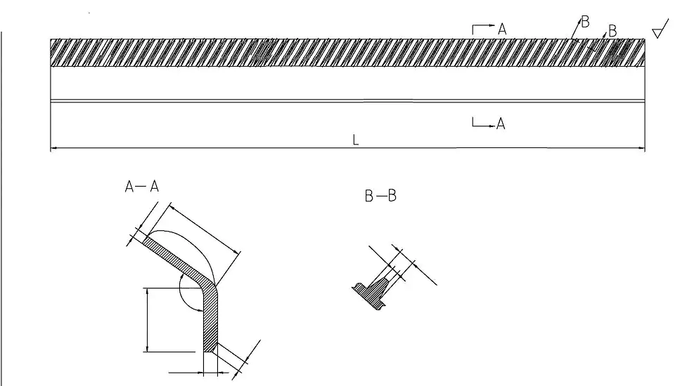 1020mm, 4 holes Different brand Agricultural Machine Combine Harvester Beater Bar Thresher Bar Rasp Bar